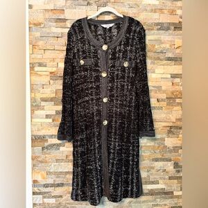 Misook Black and White Knit Cardigan